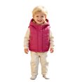 thumbnail image 3 of Toddler Kids Hooded Puffer Vest, Boys Girls Lined Sleeveless Jacket, Warm Zip Up Padded Waistcoat with Pockets for Fall Winter Outerwear(Hot Pink,5-6 Years), 3 of 7
