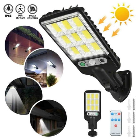 

1200W LED Solar Flood Light Motion Sensor Security Wall Street Yard Outdoor Lamp