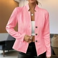 thumbnail image 3 of MORTTIC - Women's Single-Breasted Long Sleeve Jacket with Lapel Collar, Elegant Fall/Winter Blazer for Work & Casual, 3 of 6