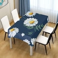 thumbnail image 7 of Floral Daisy Pattern Rectangle Tablecloth, Dust Proof Anti Wrinkle Wipeable Table Cloth Tabletop for of Dinner Kitchen Wedding Holiday Party 60"x90" Home Decor, 7 of 7