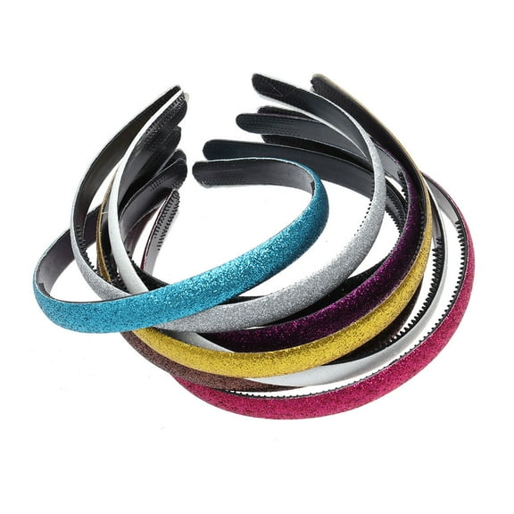 WHAMVOX 10Pcs Sparkly Headbands for Girls Glitter Design Alloy Daily Use
