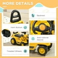 thumbnail image 6 of HOMCOM Ride On Bulldozer, Pull Cart Kids Sit & Scoot Construction Toy with Horn, Storage, Shovel for Sand and Snow, Ages 3 Years Old, 6 of 9
