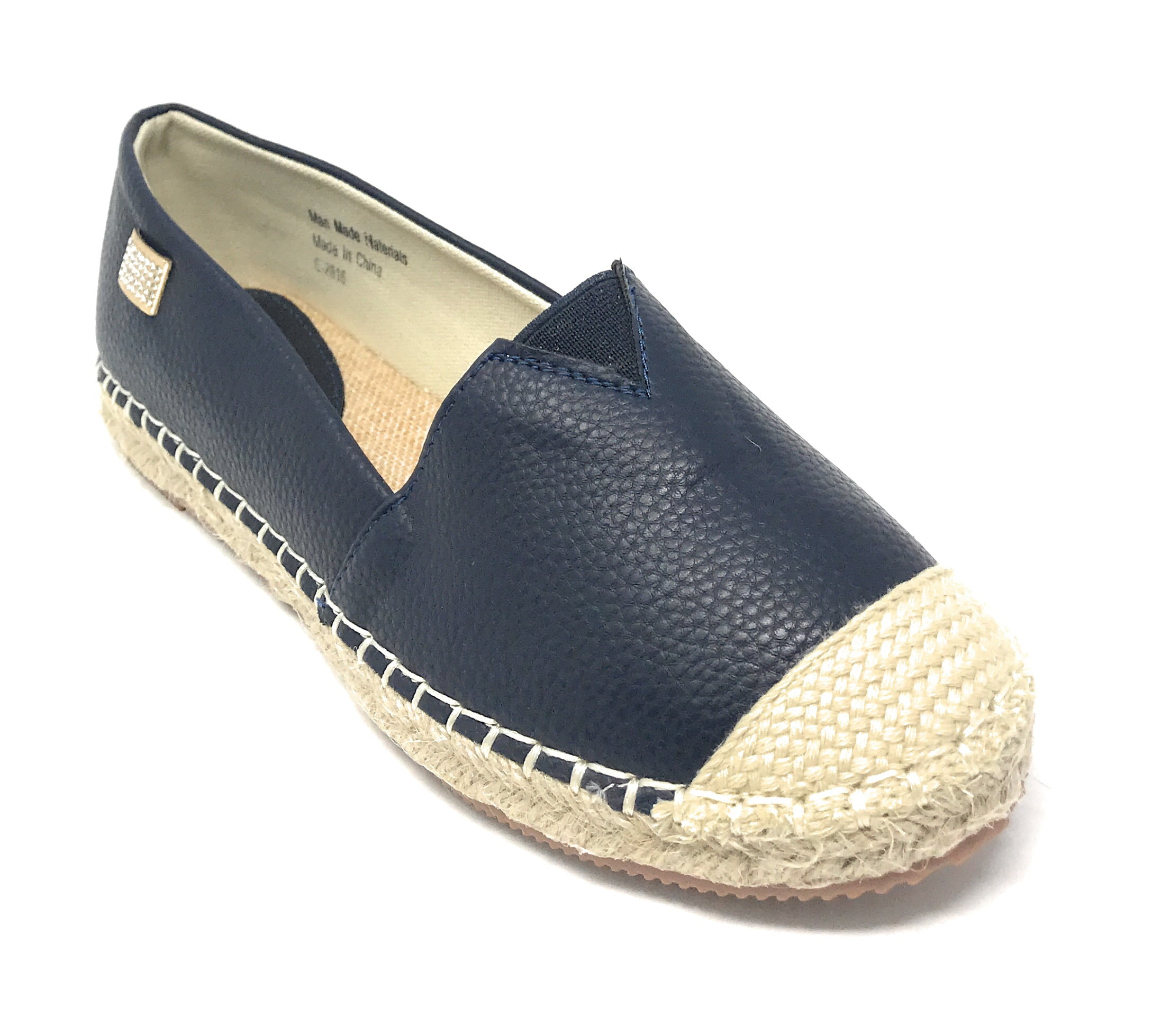 Women's Forever Young Faux Leather With Woven Weaved Tip Espadrille