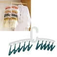 thumbnail image 4 of Plastic Clothes Drying Rack, Windproof 10 Clips Drying Rack Non Fall Off Universal Lightweight Evenly Distributed  For Indoor Outdoor White And Green, 4 of 8