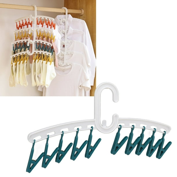 Clothes Drying Rack, Clip Hangers For Socks Lingerie, Plastic Laundry
