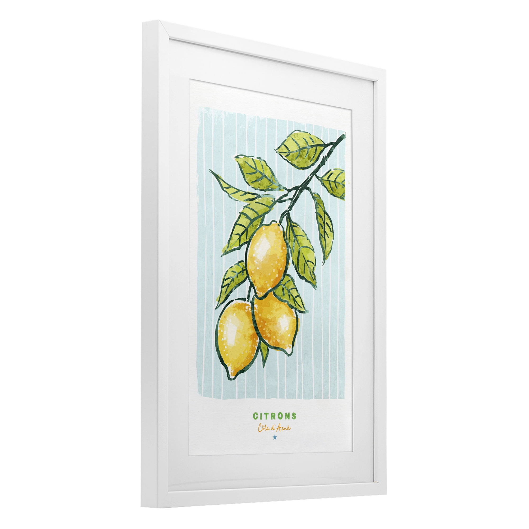 Stupell Industries Modern Bistro Lemons White Framed Print Under Glass, design by Chad Barrett