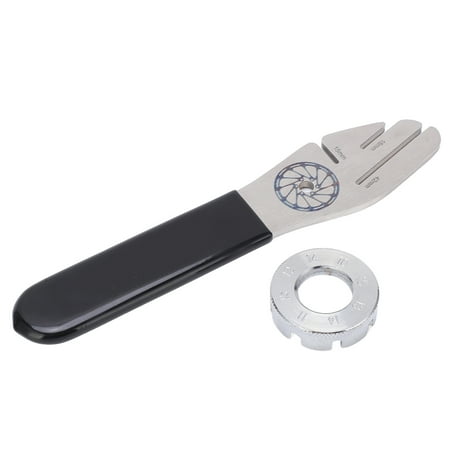 

Bicycle Disc Brake Rotor Truing Fork Straightening Alignment Tool Clearance Adjustment with Spoke Wrench Tool