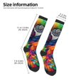 thumbnail image 2 of Naloa Vibrant Rainbow Parrot Fantasy Knee Socks, High Socks Long Stretchy Sock Women Knee High Stocking, Long Socks for Women, 2 of 6