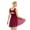 Wine Red, variant on Aislor Women's Lyrical Dance Costume Chiffon Leotard Skirted Illusion V-Neck Dance Dress
