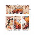 thumbnail image 5 of Fall Kitchen Curtain Valances for Windows Farmhouse Short Curtains, Thanksgiving Truck Autumn Maple Leaves Pumpkin Rod Pocket Valance Curtain for Bedroom Cafe Living Room 56"x16", 5 of 8