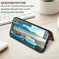 thumbnail image 5 of Ebizware for iphone 15 Plus Phone Case, Leather Wallet Case with Credit Card Cash Holder for Women Men Magnetic Folio Flip Kickstand Cover for iphone 15 Plus [Brown], 5 of 8