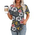thumbnail image 1 of Fiudx Ofertas Flash Artículos En Oferta Top Estampado con Cuello Redondo y Manga Corta Informal para Mujer a La Moda, 1 of 6