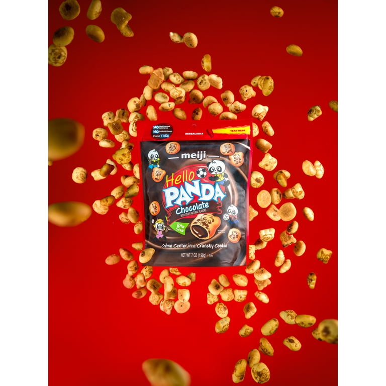 Meiji Hello Panda Cookies Bite Size 7oz Resealable Pouch with