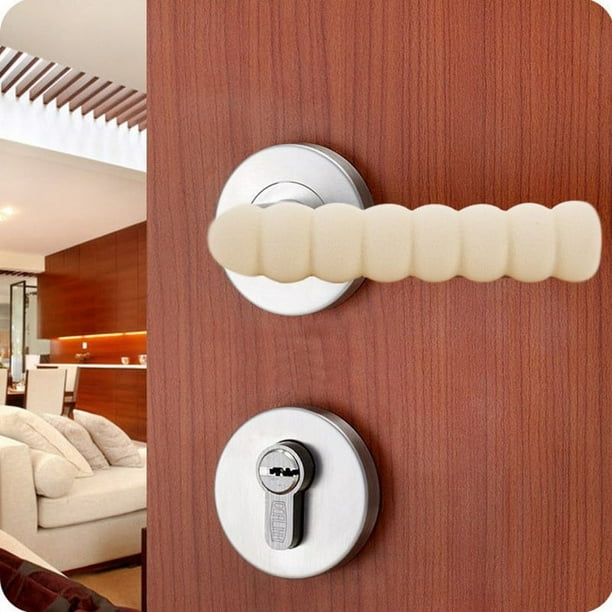Beige 10 Piezas Protector de Manija de Puerta de Seguridad para Niños Silicona Suave para Proteger Manijas de Puertas o Ventanas de Muebles
