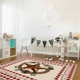 thumbnail image 2 of Area Rugs Indoor Non-Slip Rectangle Rug 5x8 Ft Vintage Country Star Wreath Farmhouse Red Buffalo Plaid Rug Rubber Backing Floor Mats Non Shedding Home Decor Carpet for Entryway Living Room, 2 of 8