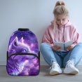 thumbnail image 2 of KUIFORTI Purple Wolf Kids Backpack Girls Bookbag 17 Inch Polyester School Bag with Side Pockets Front Pockets Comfortable Back to School Supplies, 2 of 7