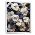 thumbnail image 2 of Designart "Harmonious Arrangement Of White And Black Pansies" Pansies Floater Framed Wall Decor, 2 of 5