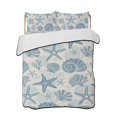 thumbnail image 2 of Quilts Queen Size, Misty Blue Coastal Summer Soft Comforter Bedding Set for Bed, Coral Shell Starfish Vintage Lightweight Quilted Bedspread with Pillow Cover(2 Pieces) for All Season, 90x96 Inch, 2 of 9