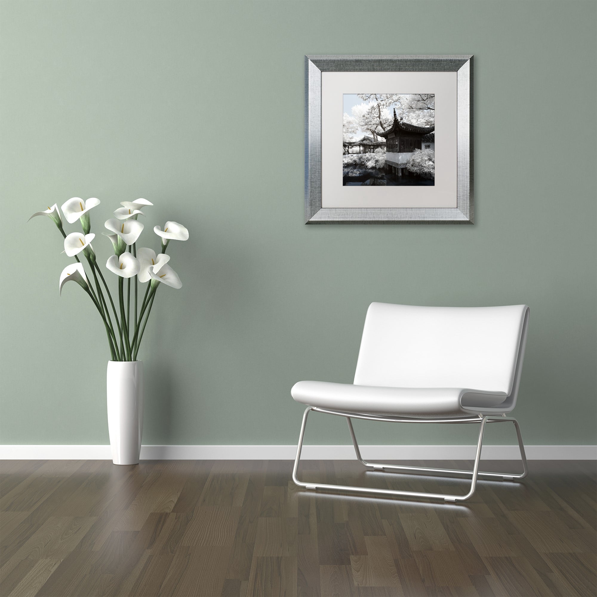 Trademark Fine Art "Winter Temple" Canvas Art by Philippe Hugonnard, White Matte, Silver Frame