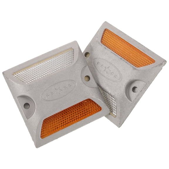 FRCOLOR 2pcs Reflective Aluminum Driveway Markers Emergency Roadside Reflectors