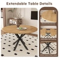 thumbnail image 2 of Ciphrias 43–59 Inch Expandable Dining Table, Oval MDF Table with Oak Finish and Carbon Steel Base, Space Saving for Dining Room, 2 of 8