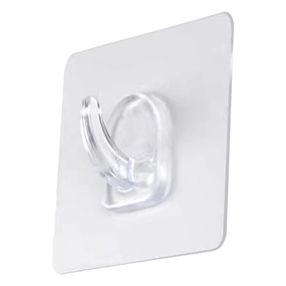 Damage-Free Adhesive Wall Hooks, Plastic Sticky Utility Hooks with Adhesive Strips, No Drill Wall Mount Hooks for Hanging Decorations, Lights and Cables in Home, Kitchen & Bathroom