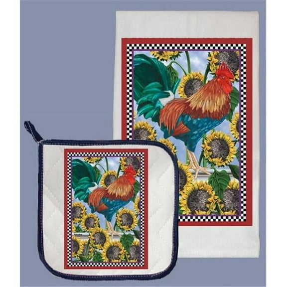 Rooster Dish Towel And Pot Holder Set