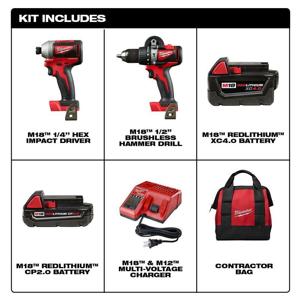 Milwaukee 2893-22CX - M18 18V 2-Tool Cordless Combo Kit