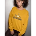 thumbnail image 2 of Believe Butterflies Sweatshirt Women -Image by Shutterstock, Female Small, 2 of 4