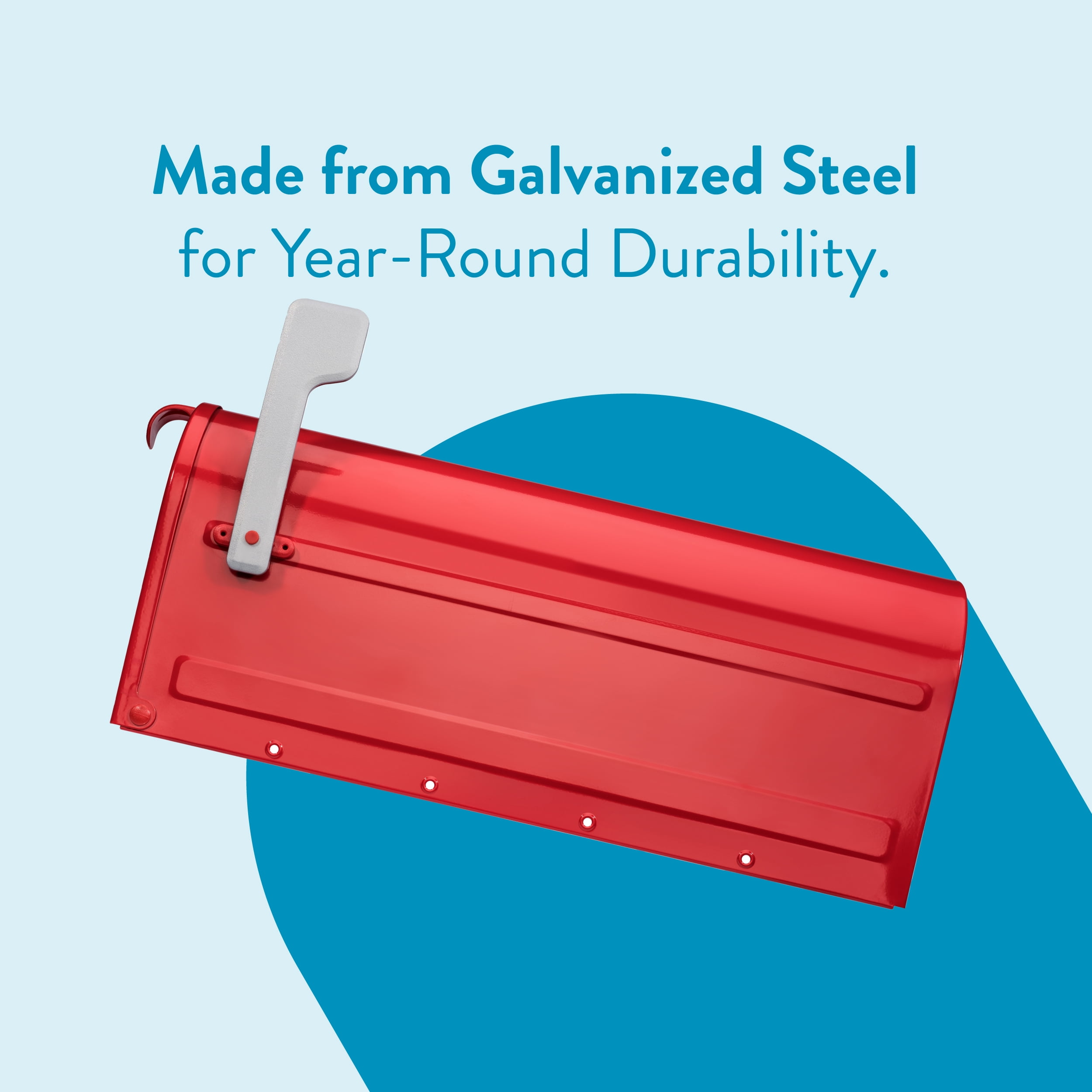 Architectural Mailboxes MB1™ Weather-Resistant Steel Metal Post Mounted Mail Box for outside, Red, Medium Curbside Mailbox with Magnetic Latch, USPS Approved for Residential Delivery