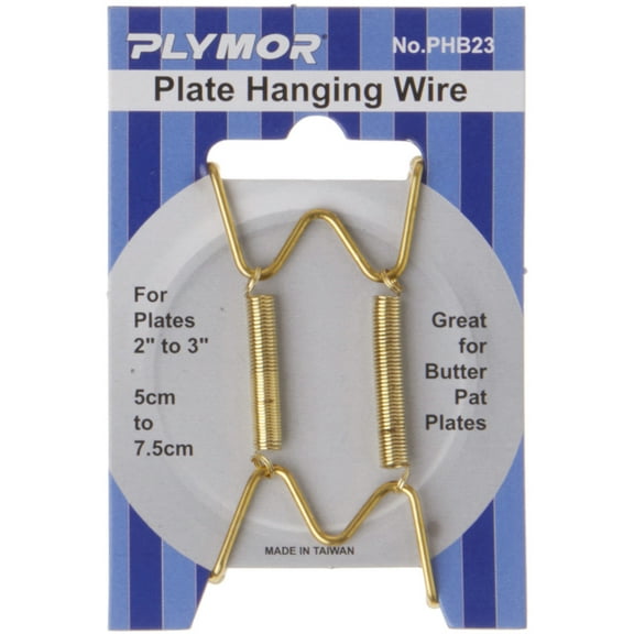 Plymor Shiny Gold Finish Wall Mountable Plate Hanger, 2.25" H x 1.25" W x 0.375" D (For Plates 2" - 3"), Pack of 6