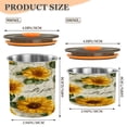 thumbnail image 3 of 17OZ Food Storage Can - Keep Coffee Tea Flour & More Fresh - Ideal for Cereal Nuts & Pet Food Vintage Paper with Sunflowers, 3 of 9