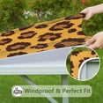 thumbnail image 6 of Yellow and Black Of Leopard Print Square Fitted Tablecloth with Elastic Edge,Square Table Cover,Washable Elastic Table Cover for Home Kitchen Party Decor 36"x36", 6 of 6