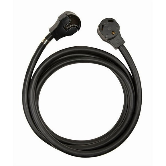 SouthWire Corp. Power Cord 50A30MFST Surge Guard; Extension Cord For Use With RV Power Supply; 4 Prong; 50 Amp; 6/3-8/1 Gauge Wire; 30 Foot Length; Black; With T Pull Handle