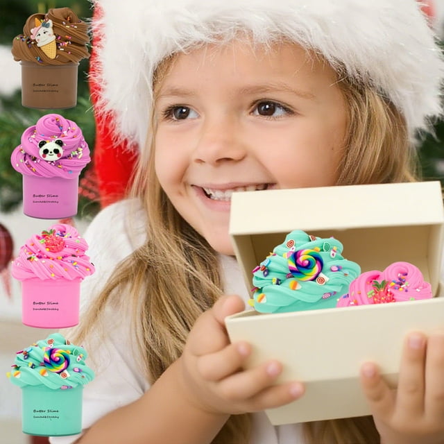 Sentmoon Jouets pour Filles 5-7 Cadeaux de Noël pour Femme 70 ml Nuage Duveteux Beurres Pâtes à Modeler Colorées Jouet Non Décantant avec Accessoires Bricolage Nouilles Pâtes à Modeler Colorées Extensibles pour Créations Artisanales