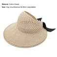 thumbnail image 6 of Cheers.US Women Summer Sun Visor UV Protective Anti Ultraviolet Bowknot Wide Brim Foldable Packable Straw Hat Cap for Beach Outdoor, 6 of 7