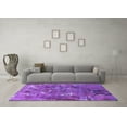 thumbnail image 3 of Ahgly Company Indoor Square Oriental Purple Industrial Area Rugs, 4' Square, 3 of 4