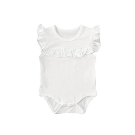 

Ma&Baby Newborn Baby Girl Sleeveless Ruffle Bodysuit Playsuit Jumpsuit Outfits Summer Sunsuit