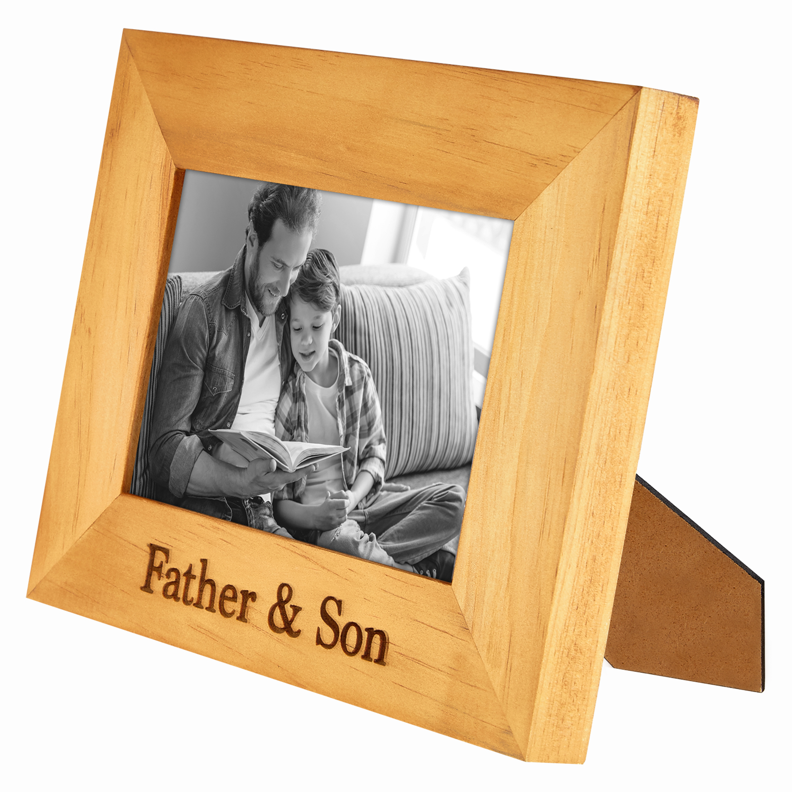 Americanflat 4x6 Frame engraved father displays photos sized elegant natural design construction photographs inches