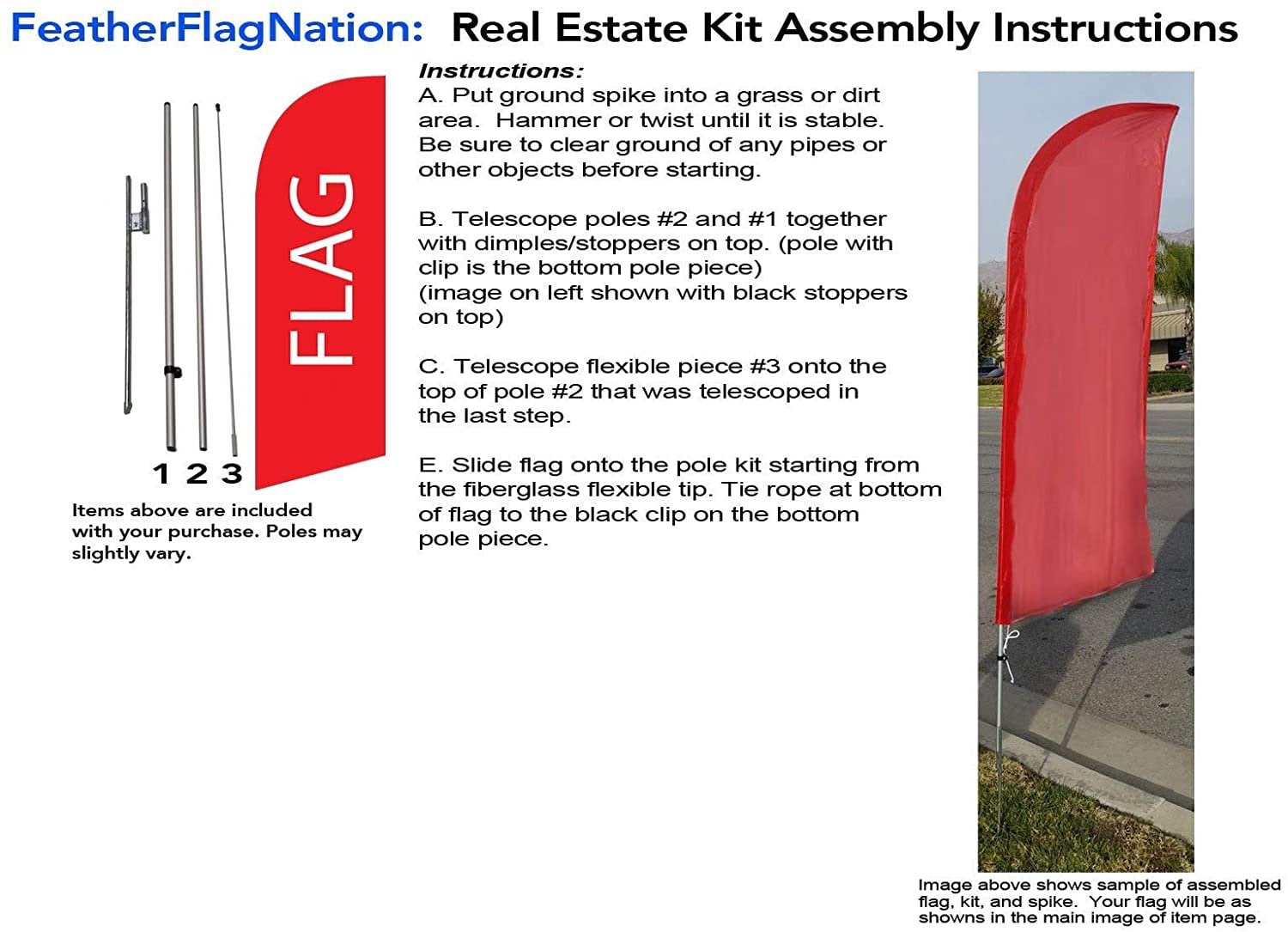 Black Color Medium Size Feather Banner Swooper Flag Sigh with Flag Pole Kit and Ground Spike, 8 feet Tall