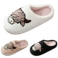 thumbnail image 5 of WOYY Winter Furry Slippers For Women Cute Cow Print Warm Comfort Indoor House Shoes, 5 of 8
