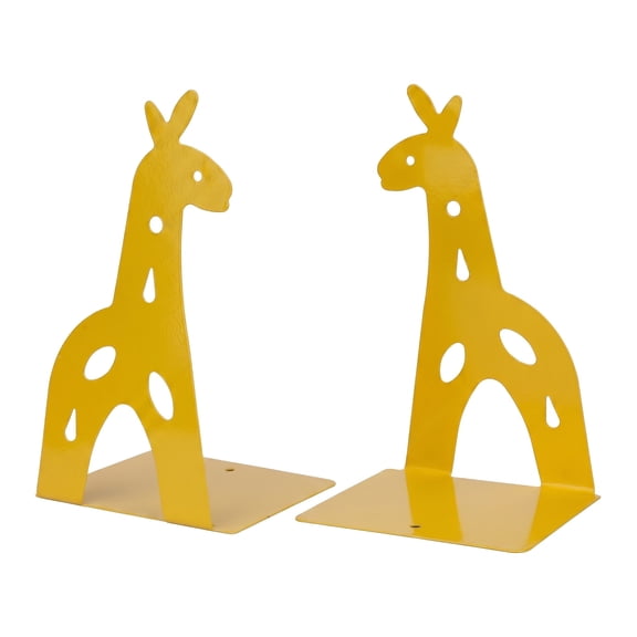 Unique Bargains 2Pcs Decorative Hollow Tree Design Metal Bookends Yellow 5.1*4.3*8.7inch