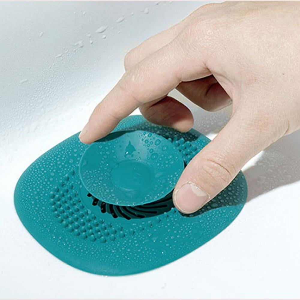 1pc Sink Stopper Silicone Bathtub Stopper, Kitchen Sink Drain Strainer,  Bathroom Drain Plug Drain Stopper, Shower Drain Sink Cover with Hair  Strainer, Laundry Sink Drain Stopper (3 colors)