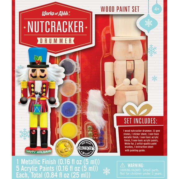 Works of Ahhh Holiday Craft Set - Nutcracker Drummer Wood Paint Kit