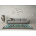 thumbnail image 3 of Ahgly Company Indoor Rectangle Medallion Light Blue Traditional Area Rugs, 4' x 6', 3 of 4