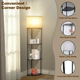 thumbnail image 3 of Vesteel Corner Floor Lamp for Living Room, Standing Lamps with with 3-Tier Shelves & 3 Color Temperature LED Bulb, Tall Lamp for Bedroom Reading Room & Office, 3 of 9
