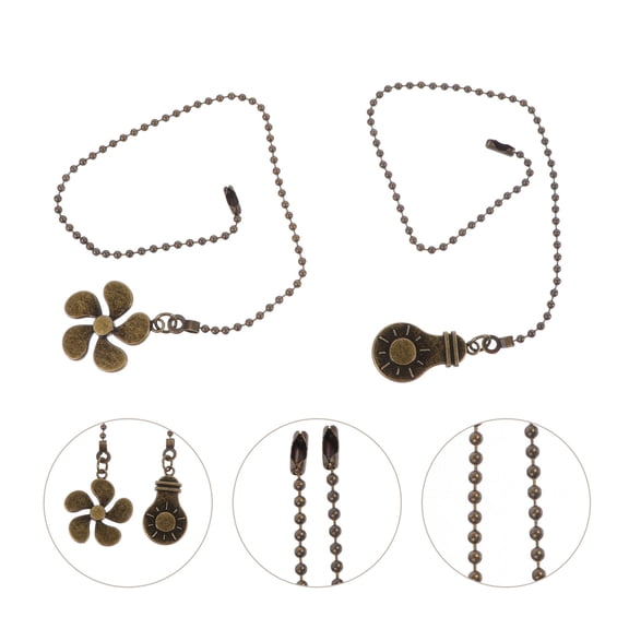 BESTONZON Pull Chain Ceiling Light Fixture Ceiling Fan Chain Pull Dark Brown Zinc Alloy 2Pcs