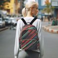 thumbnail image 7 of FORMRS Mini Backpack Purse for Women Quilted Travel Daypack Casual Shoulder Bag, Red Abstract Lines, 7 of 7
