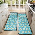 thumbnail image 4 of Kitchen Rugs Sets Of 2,Blue Daisy Flower Pattern Anti Fatigue Kitchen Mat Rugs Non Slip Washable,Decorative Kitchen Floor Mats for Kitchen,Sink,Laundry,17"x47"+17"x47", 4 of 5