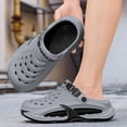 thumbnail image 2 of Rokment Womens Mens Air Cushioned Clogs Garden Shoes Comfortable Arch Support Orthopedic Walking Athletic Water Sandals with Back Straps Dark Gray Size 10.5, 2 of 6